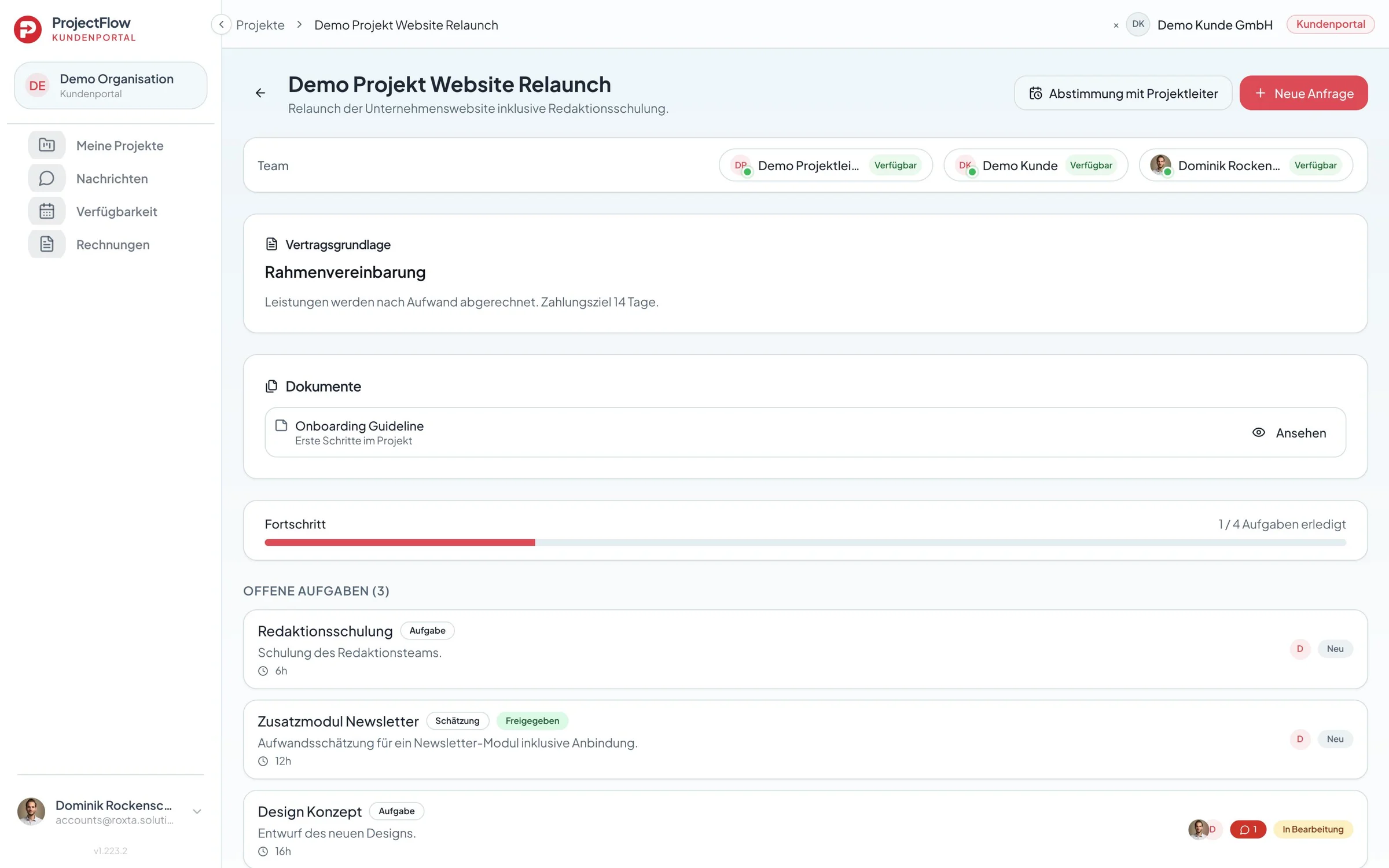 ProjectFlow Kundenportal